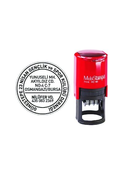 Yuvarlak Kaşe - Mühür Mavi-Siyah N11.2202