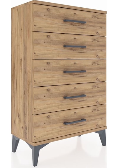 Arges Komodin 5 Çekmeceli 60x30x96 Çam-çam Çam