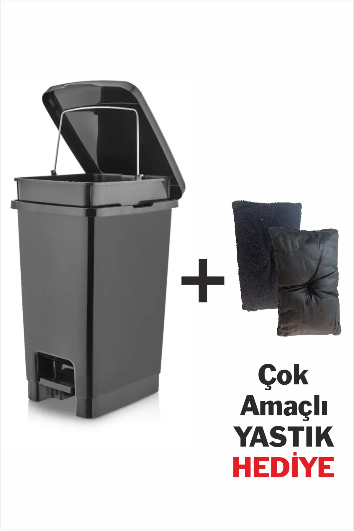 Hürpa Tedarik 15 Lt Pedallı Çöp Kovası Siyah