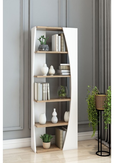 İskandinav Model 6 Raflı Kitaplık Dekoratif Salon Kitaplığı Ofis Kitaplığı Beyaz İskandinav Model 6 Raflı Kitaplık Dekoratif Salon Kitaplığı Ofis Kitaplığı Beyaz