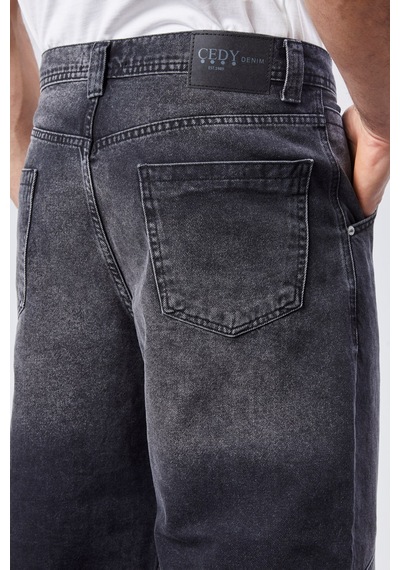 Cedy Denim Cedy Denım Yüksek Kalite Erkek Yüksek Bel Skater Baggy Jeanpantolon C362 Siyah