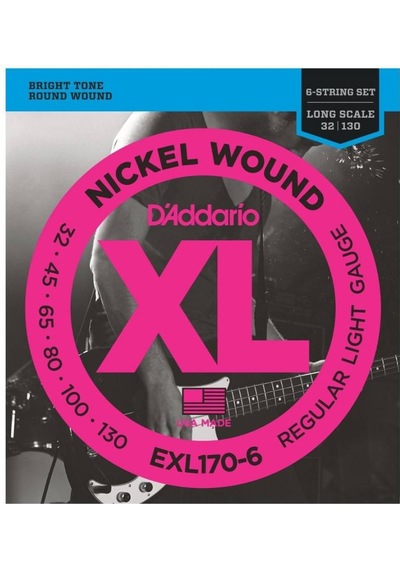 D'addario Exl170-6 Long Scale 6 Telli Bas Gitar Teli 32-130