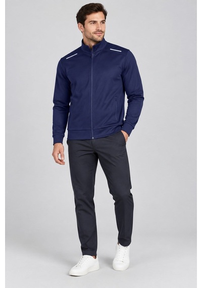New Performance Unc0310 Fermuarlı Eşofman Ceket Likrarlı Polyester-3708 Lacivert