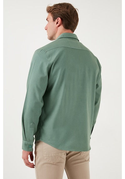 Buratti Pamuklu Regular Fit Çift Cepli Erkek Gömlek Cf24W116927 Haki Buratti Pamuklu Regular Fit Çift Cepli Erkek Gömlek Cf24W116927 Haki