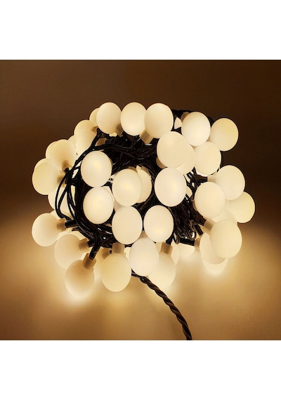 Dekor Ramazan Işıkları 4.30 Metre Gün Işığı Top Led Işık Warm Light Işık Gün Işığı Sarı Top Işık