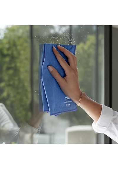 Silva Mikrofiber Cam Bezi Üçlü Set 40x40 Cm - Hav Ve İz Bırakmayan Cam Silme Bezi, Deterjansız Sadece Suyla Temizlik, Ayna Ekran Çelik Ve Oto Camı İçin, Yeşil Mavi Pembe Açık Bej