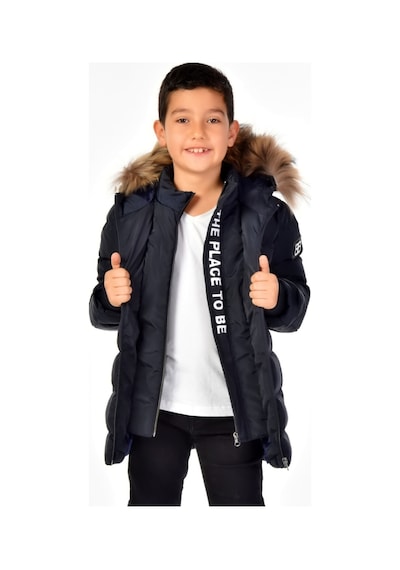 Natürel Kürklü Erkek Çocuk Mont 51248 Lacivert