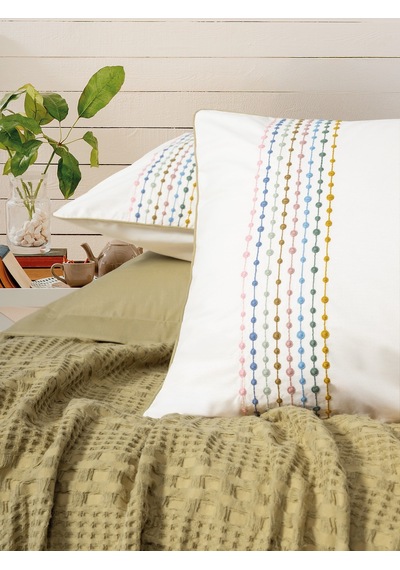 Cotton Box Aura Tek Kişilik Pike Takımı Pebble Hardal Hardal