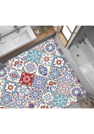 Yer Kaplama Zemin Kaplama Folyosu 65x130 Cm Türk Vintage Desen
