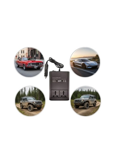 Oto Çakmaklık Araçta 220v Girişi 4 Usb + 2 Type-c Invertörü Çok Amaçlı 150w Elektrik Dönüştürücü
