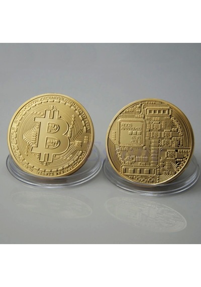 Bitcoin Madeni Hatıra Parası 1 Adet Kutulu Altın Renk Hobi Koleksiyon