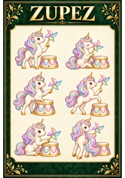 Unicorn Bulut Lunaparkı 6 Lı Fiziksel Dtf Transfer Sayfa Seti 36 Ayrı Kompozisyon - 930978556