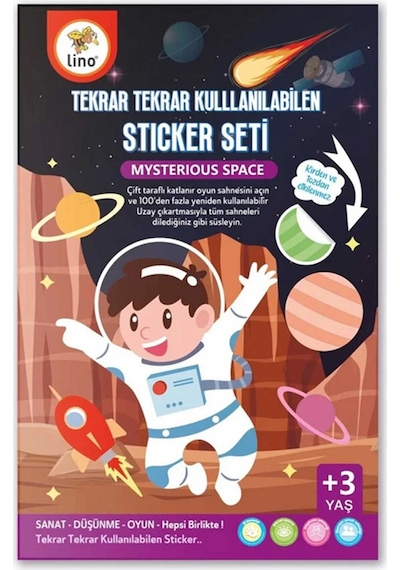 Lino Tekrar Tekrar Kullanılabilen Sticker Seti Space Ls-400