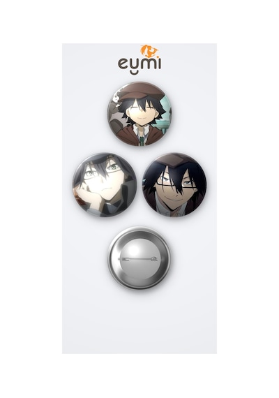 Bungou Stray Dogs Animesi Ranpo Anime 3'lü Metal Rozet Seti 58mm İğneli Buton Çanta Yaka Rozeti Çok Renkli