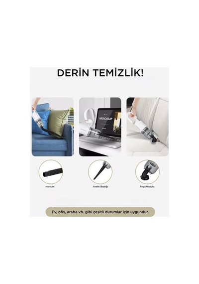 Şarjlı Araç İçi Süpürge Taşınabilir Hafif Ev Ofis Kullanımına Uygun 120w 8000pa Vacuum Cleanner