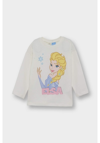 Defacto Kız Bebek Frozen Bisiklet Yaka Uzun Kollu Tişört F4975a525auer105 Ekru