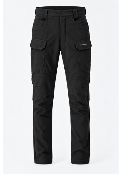 Dechers Erkek Kışlık İçi Polarlı Rüzgar Su Geçirmez Soft Shell Taktik Pantolon - E231 Siyah