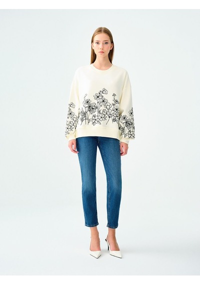 LOFT Regular Fit Kadın Sweatshirt Lf2037524 Q1.v1 Ekru