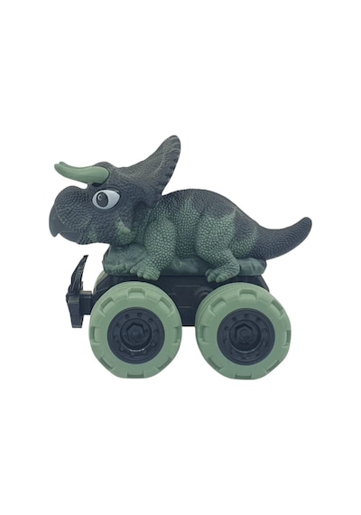 Sürtmeli Dinazor Arabalar 2'li - 12 Cm - Triceratops & Stegosaurus Siyah
