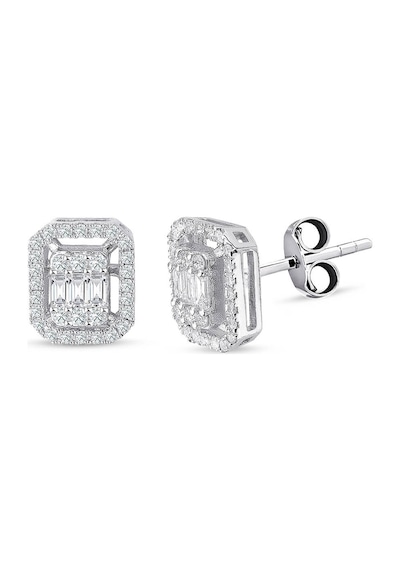 Modern Tasarım 0.30 Ct Baget Kare Tektaş  Küpe