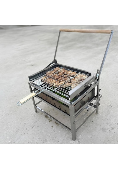 Teknomangal Ph302 Hareketli Mangal Paslanmaz Çelik 40x30 Cm Izgara Telli Diğer