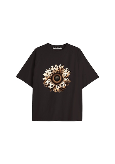 Kalic Studio Y2k Vintage Leopar Baskılı Siyah T-shirt Kod 154 Siyah-154