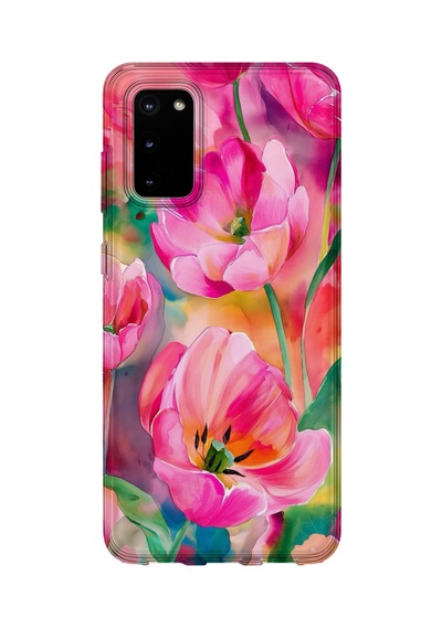 Samsung Galaxy S20 Uyumlu Baskılı Şeffaf Telefon Kılıfı Koleksiyon: Pastelbloom Soft Series 10