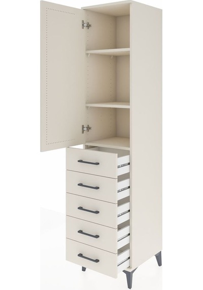 Hyperion Dolap 3 Raflı 5 Çekmeceli Tek Kapaklı 44x44x195 Aytaşı-aytaşı Aytası