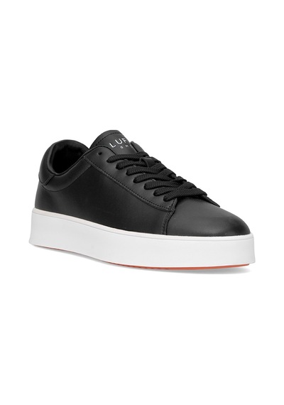 Lufian 111230254 Anton Erkek Hakiki Deri Klasik Sneaker Siyah Siyah