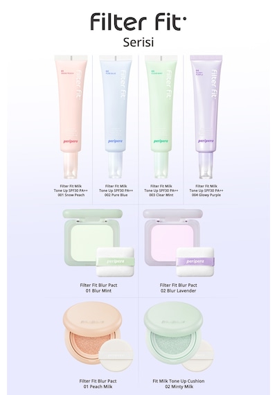 Işıltılı, Ton Eşitleyici Krem Perıpera Filter Fit Milk Tone Up 004 Glowy Purple Spf30 Pa++ 56819987