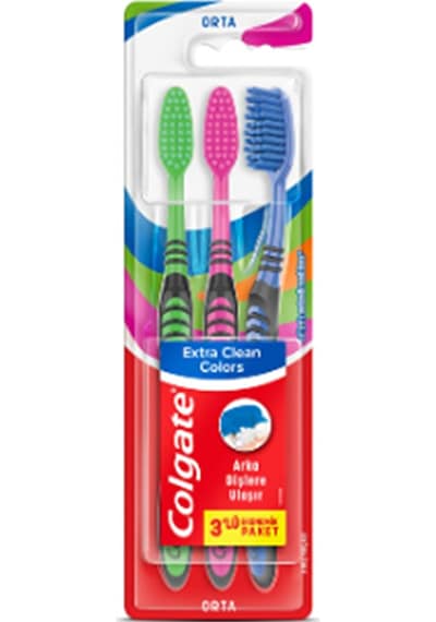 4 Adet Colgate Diş Fırçası Extra Clean Colors 3'lü