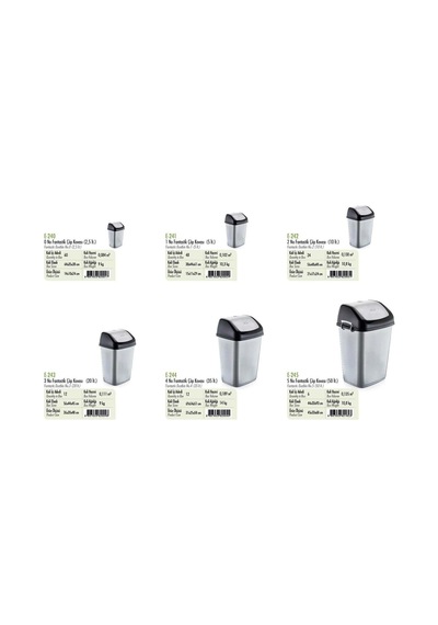 Polytime Sallanır Kapak Ofis Banyo Mutfak Bahçe Çöp Kutusu Kovası 10 L Gri 37x24x19 Cm