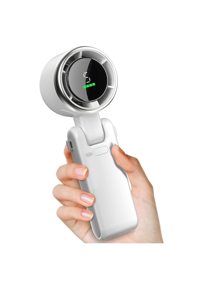 Şarjlı El Fanı 5 Kademe Hız Ayarlı Boyun Askı İpli Serinletici Vantilatör Led Ekranlı Mini Fan