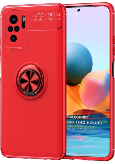 Microsonic Xiaomi Redmi Note 10S Kılıf Kickstand Ring Holder