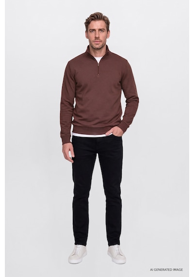 Ac&Co / Altınyıldız Classics Erkek Sıyah Pamuklu Tapered Fit 5 Cepli Esnek Jean Kot Denim Pantolon Siyah