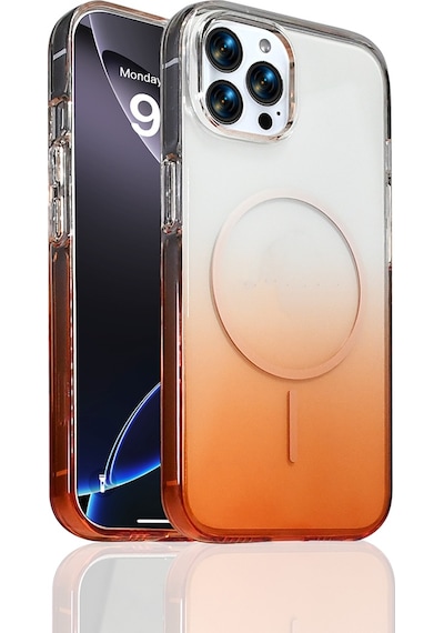 Apple Uyumlu iPhone 16 Pro Max Kılıf M-safe Şarj Özellikli Zore Septik Silikon Kapak Turuncu