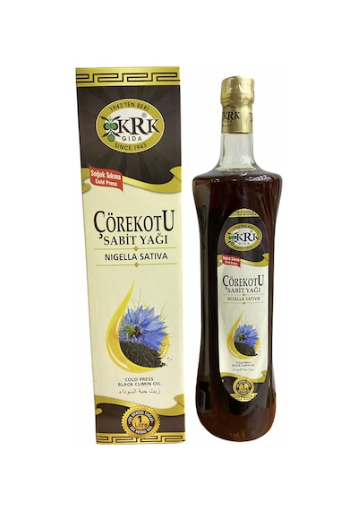 Krk Gıda Çörekotu Yağı Cam Şişe 1 L