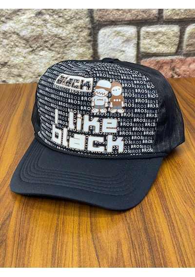 Hamze Trucker Model Baskılı Hafif Yazlık Beyzbol Cap Şapka Siyah