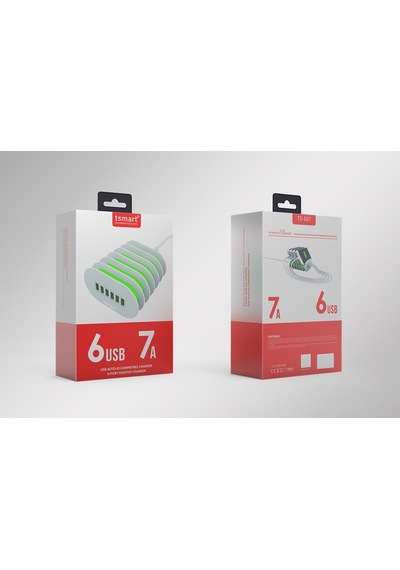 Tsmart 6 Usb Çıkışlı Şarj Cihazı Ergonomik Dizayn,Süper Ürün