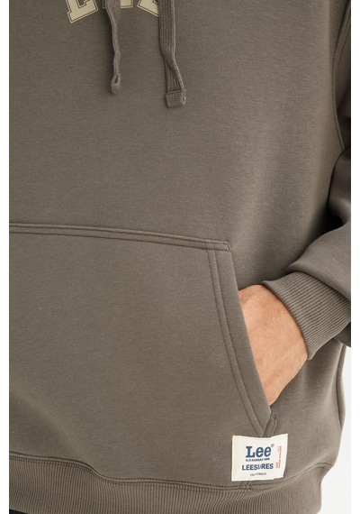 Lee Erkek Mid Logo Hoodie Erkek Sweatshirt L2520157801 Haki