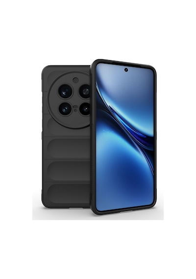 Vivo X200 Pro Kılıf Esnek Tpu Oyuklu Arka Yüzey Tasarımlı Mkst Etnik Silikon Kapak - Siyah Siyah