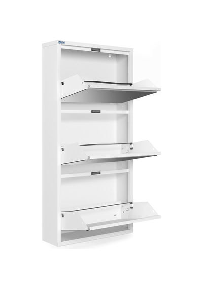 Ceha 3'lü Metal Ayakkabılık Kar Beyaz/Aynalı K.AYK-3/A/P9003