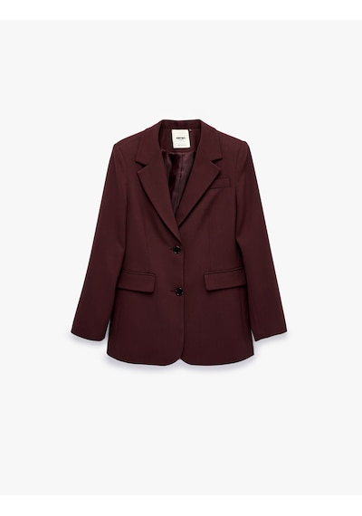 Koton Regular Fit Uzun Kollu Cep Detaylı Düğmeli Viskon Karışımlı Blazer Ceket Bordo 7wak50167uw Koton Regular Fit Uzun Kollu Cep Detaylı Düğmeli Viskon Karışımlı Blazer Ceket Bordo 7wak50167uw