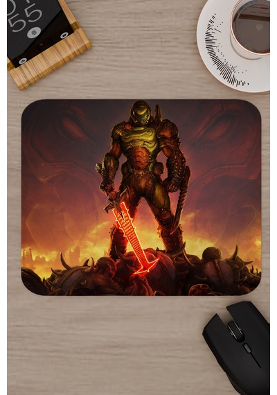 Doom Kaymaz Dikişli Kauçuk Oyuncu Mousepad V1 - 22x18 Gaming Mouse Pad Fare Altlığı