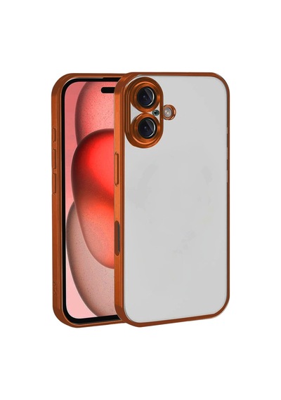 Apple iPhone Uyumlu 17 Razer Lensli Silikon - Turuncu Bz8683140879815