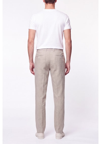 Comfort Fit Beli Lastikli %100 Keten Taş Pantolon P 1215