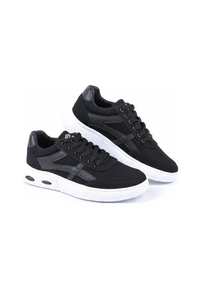 Fort 2308 Dks Keten Rahat Hafif Sneaker Erkek Ayakkabı Siyah - Beyaz