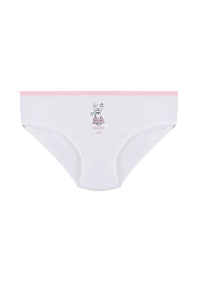 Kız Çocuk 6'lı Sevimli Fare Desenli Slip 1054 Beyaz