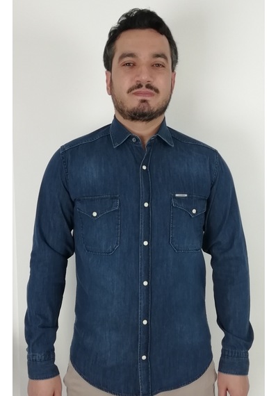 Tousus Slim Fit Kot Erkek Gömlek Slm-2010-tss Lacivert