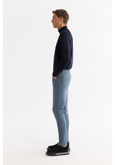 Avva Erkek Mavi Klasik Bel Eskitme Yıkamalı Elastan Berlin Slim Fit Jean Pantolon A42y3505